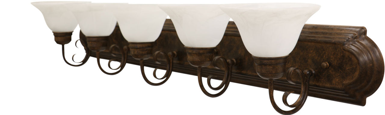 Eurolux five set dark bronze antique vanity lights side view