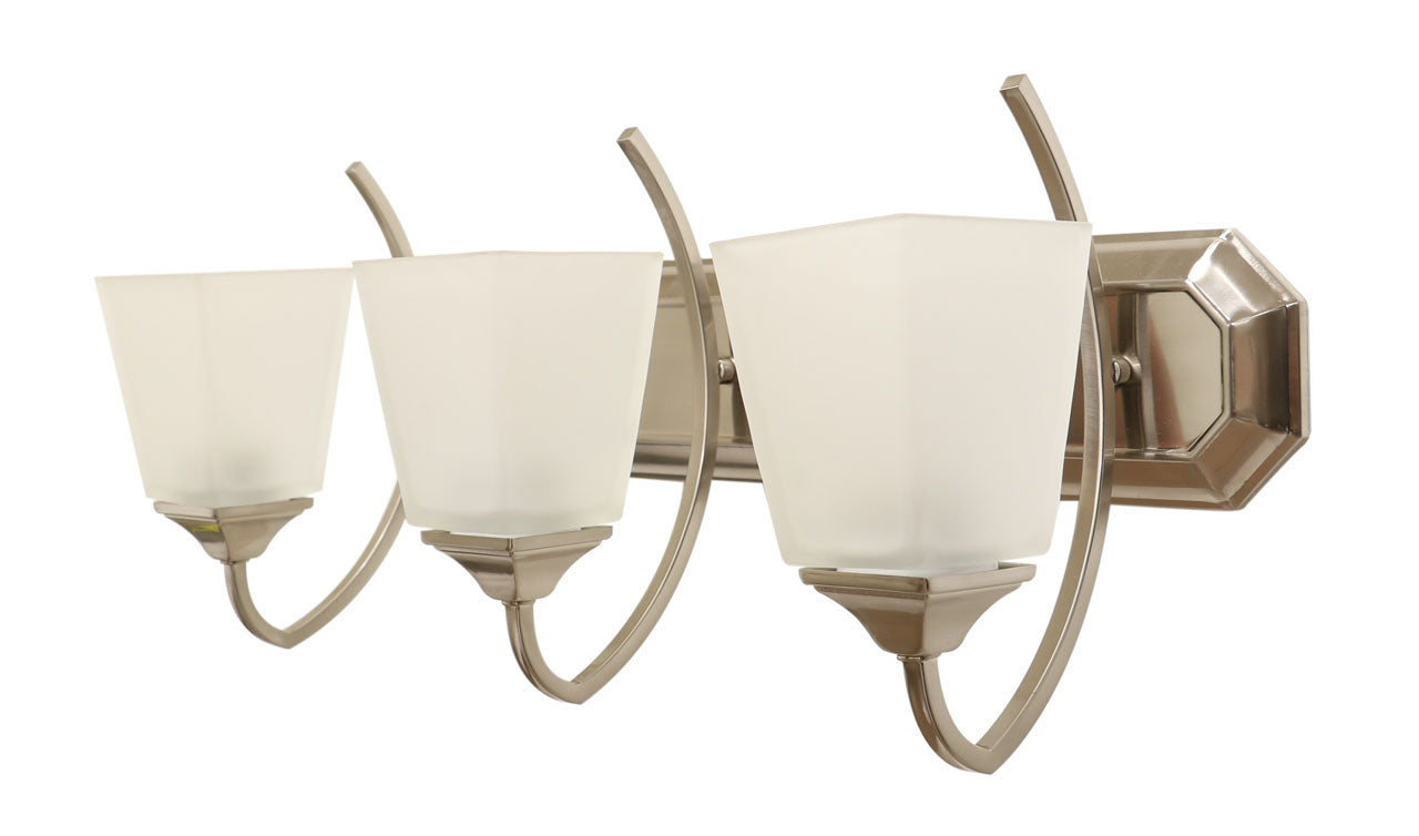 Eurolux three set satin nickel contemporary lights side view