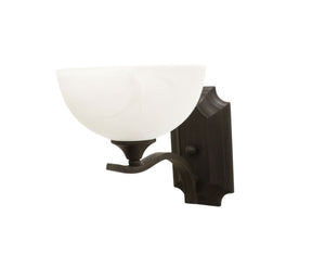 Eurolux frosted glass bowl vanity sconce ant grey side view