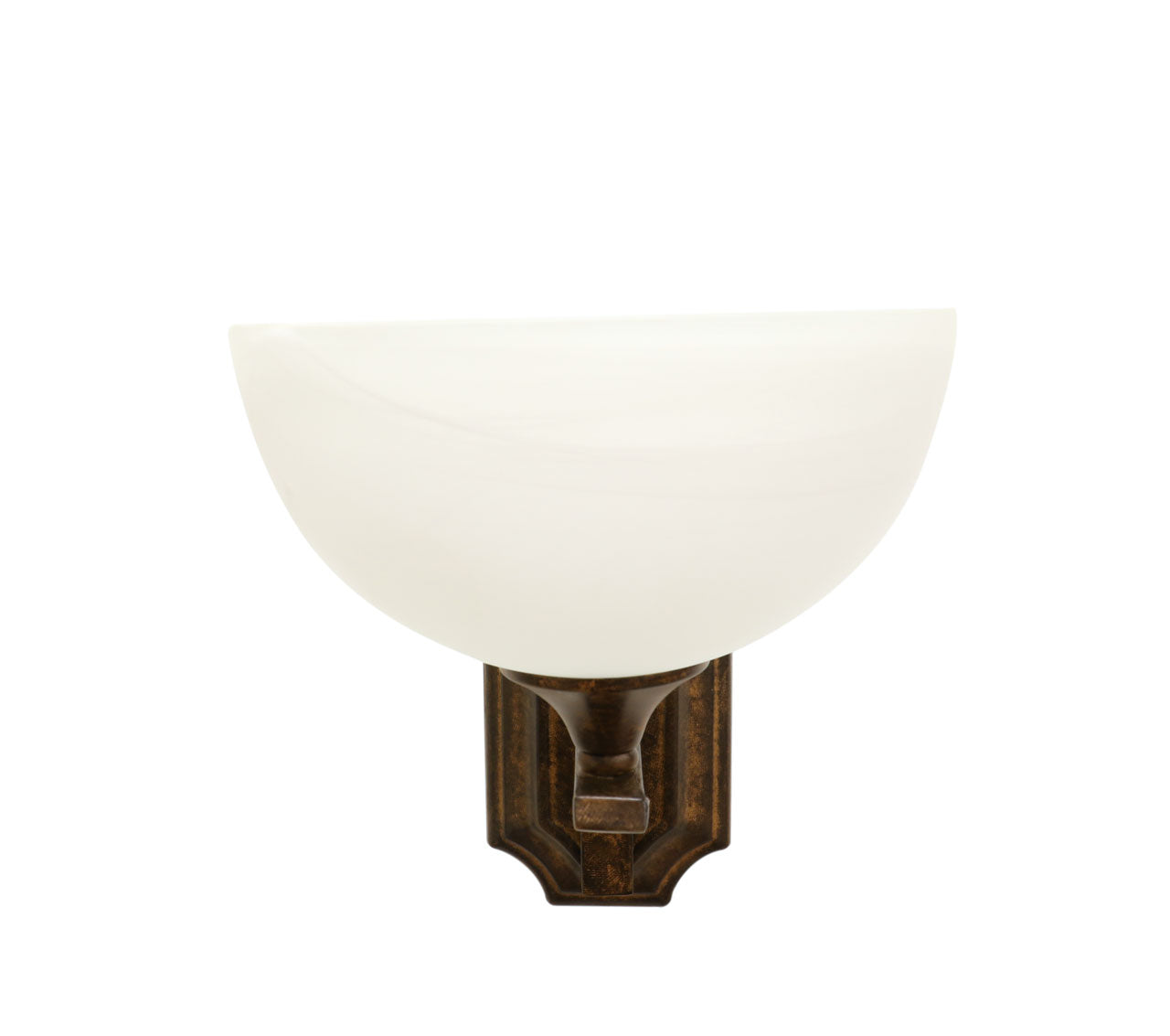 Eurolux frosted glass bowl vanity sconce dark bronze