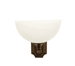 Eurolux frosted glass bowl vanity sconce dark bronze