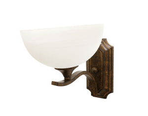 Eurolux frosted glass bowl vanity sconce dark bronze side view