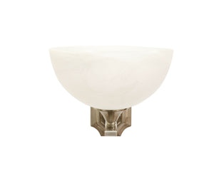 Eurolux frosted glass bowl vanity sconce satin nickel
