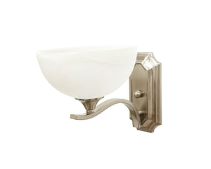 Eurolux frosted glass bowl vanity sconce satin nickel side view