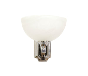 Eurolux frosted glass bowl vanity sconce chrome