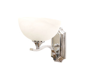 Eurolux frosted glass bowl vanity sconce chrome side view