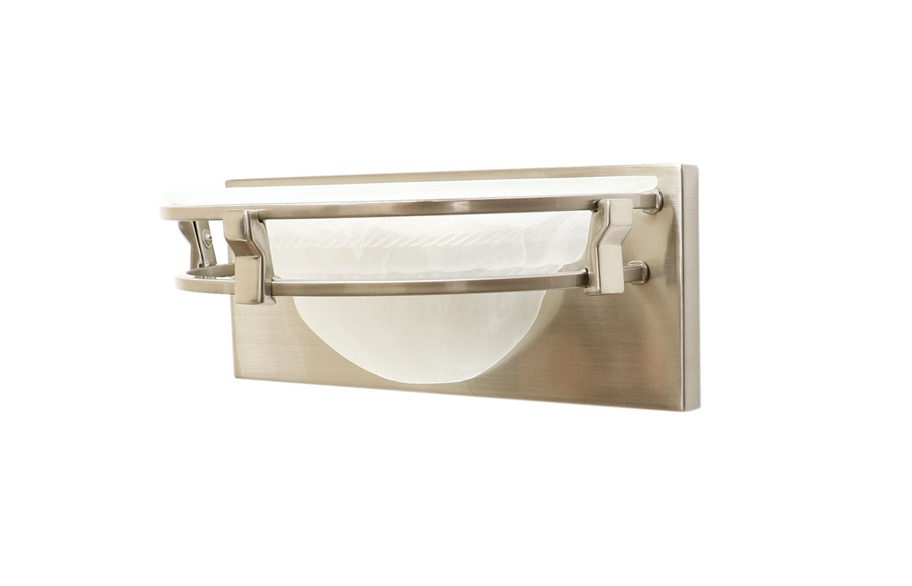 Eurolux satin nickel vanity wall light side view