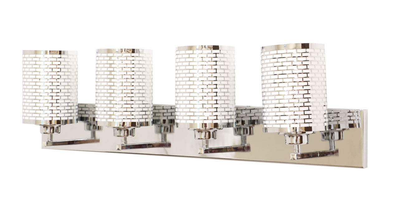 ELH11049M-4 Chrome brick pattern vanity light