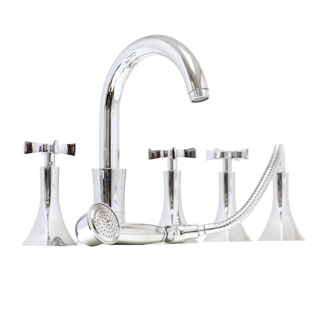 Paini ELIX chrome five hole bath and shower mixer