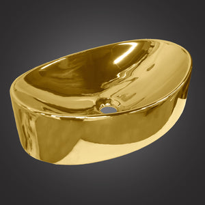 Eurolux gold finish above-counter bathroom sink EU7756