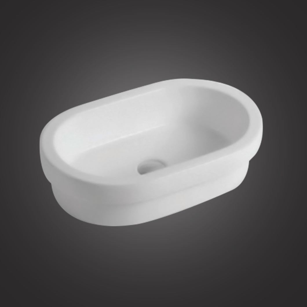 Eurolux white drop-in porcelain sink EU842WHT