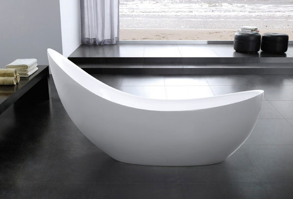 Eurolux Pearl curved modern freestanding tub in room