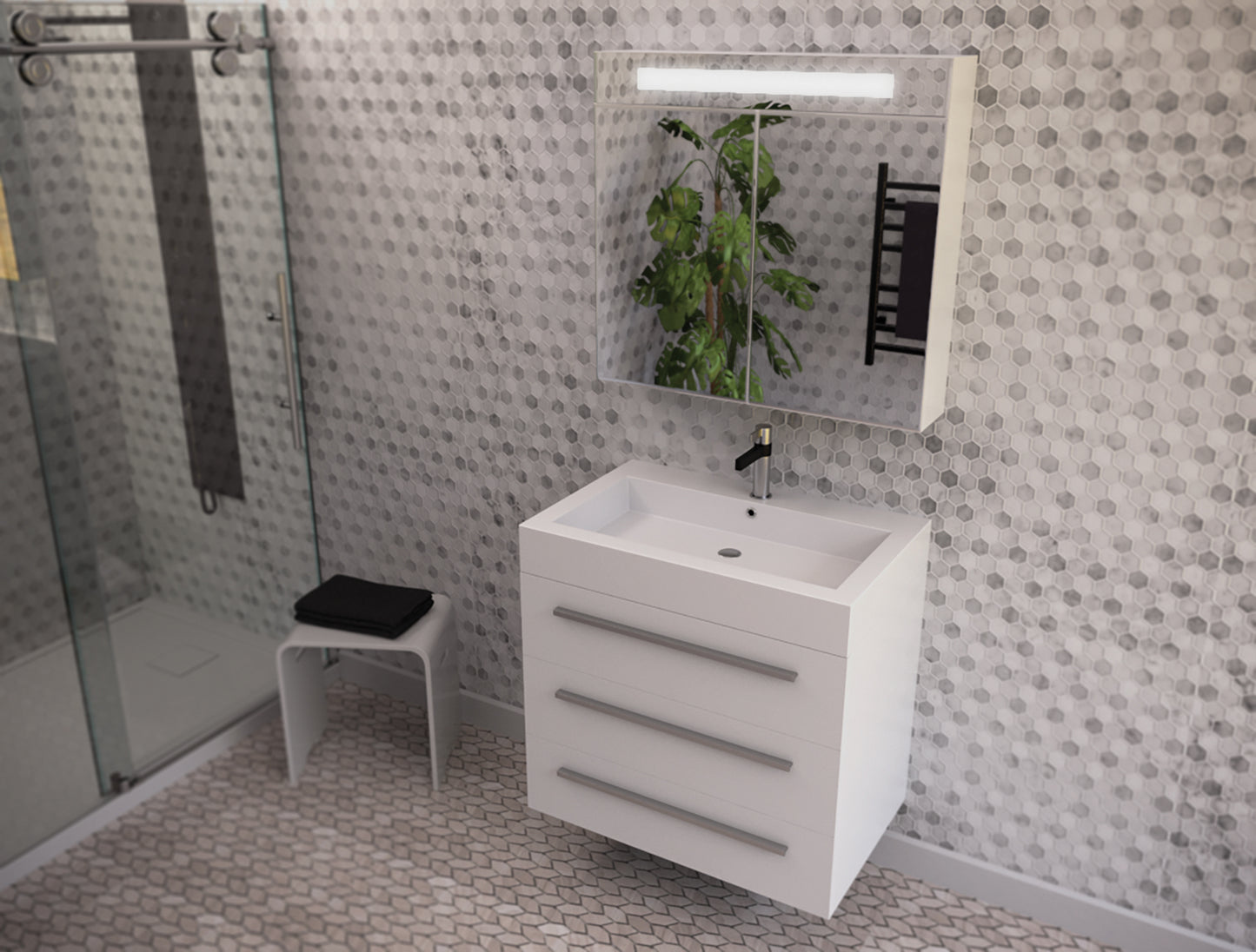Lyon wall-mounted medicine cabinet with sink basin Eurolux