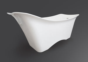 angled view Opal contemporary freestanding tub Eurolux