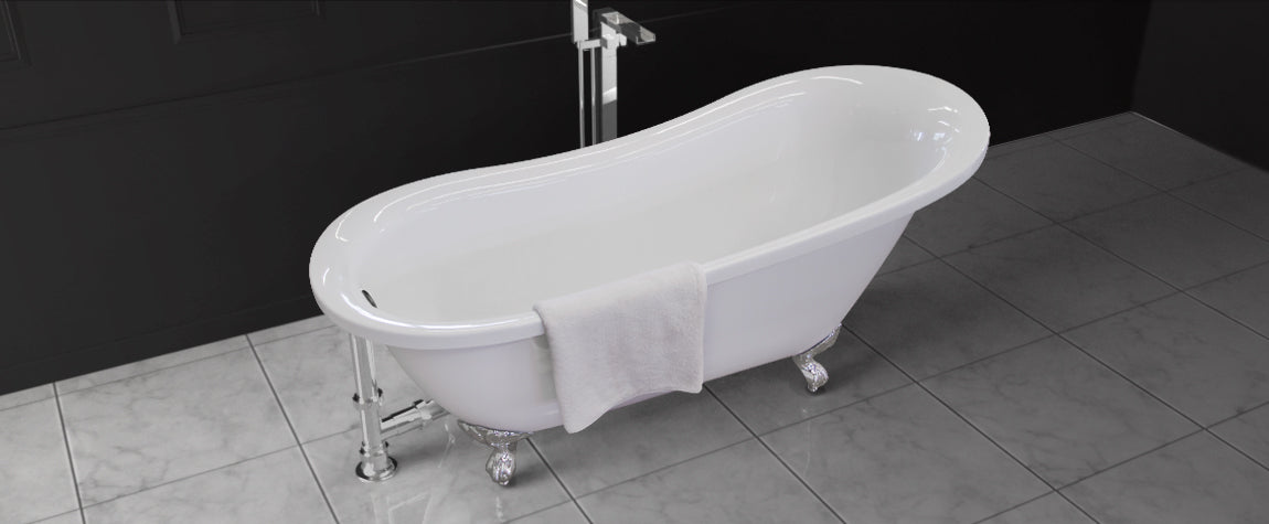top view Sapphire 140CF clawfoot freestanding tub Eurolux